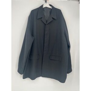Kings Court Textured Car Coat Hidden Button Men 52 Black Minimalist Jacket